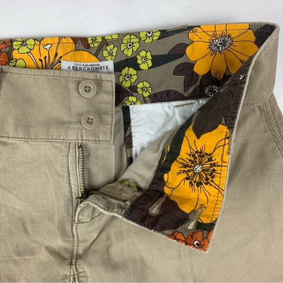 Abercrombie & Fitch y2k women's size 2 xs Tan Cargo Skirt mini Fit corduroy - Picture 5 of 11